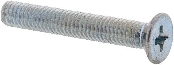 Value Collection - M3x0.50 Metric Coarse, 20mm OAL Phillips Drive Machine Screw - Flat Head, Grade 4.8 Steel, Zinc-Plated Finish, Without Washer - Apex Tool & Supply