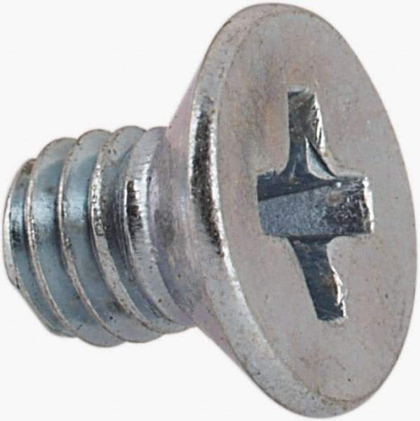 Value Collection - M3x0.50 Metric Coarse, 4mm OAL Phillips Drive Machine Screw - Flat Head, Grade 4.8 Steel, Zinc-Plated Finish, Without Washer - Apex Tool & Supply