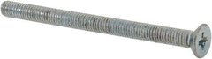 Value Collection - M3x0.50 Metric Coarse, 40mm OAL Phillips Drive Machine Screw - Flat Head, Grade 4.8 Steel, Zinc-Plated Finish, Without Washer - Apex Tool & Supply