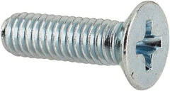 Value Collection - M4x0.70 Metric Coarse, 14mm OAL Phillips Drive Machine Screw - Flat Head, Grade 4.8 Steel, Zinc-Plated Finish, Without Washer - Apex Tool & Supply