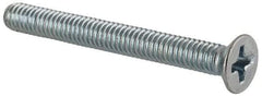 Value Collection - M4x0.70 Metric Coarse, 35mm OAL Phillips Drive Machine Screw - Flat Head, Grade 4.8 Steel, Zinc-Plated Finish, Without Washer - Apex Tool & Supply