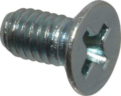 Value Collection - M4x0.70 Metric Coarse, 8mm OAL Phillips Drive Machine Screw - Flat Head, Grade 4.8 Steel, Zinc-Plated Finish, Without Washer - Apex Tool & Supply