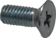 Value Collection - M5x0.80 Metric Coarse, 12mm OAL Phillips Drive Machine Screw - Flat Head, Grade 4.8 Steel, Zinc-Plated Finish, Without Washer - Apex Tool & Supply