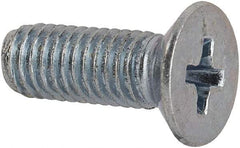 Value Collection - M5x0.80 Metric Coarse, 14mm OAL Phillips Drive Machine Screw - Flat Head, Grade 4.8 Steel, Zinc-Plated Finish, Without Washer - Apex Tool & Supply