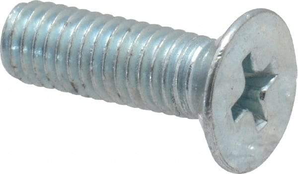 Value Collection - M5x0.80 Metric Coarse, 16mm OAL Phillips Drive Machine Screw - Flat Head, Grade 4.8 Steel, Zinc-Plated Finish, Without Washer - Apex Tool & Supply