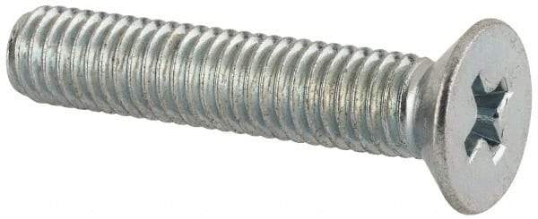 Value Collection - M5x0.80 Metric Coarse, 25mm OAL Phillips Drive Machine Screw - Flat Head, Grade 4.8 Steel, Zinc-Plated Finish, Without Washer - Apex Tool & Supply