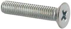 Value Collection - M5x0.80 Metric Coarse, 25mm OAL Phillips Drive Machine Screw - Flat Head, Grade 4.8 Steel, Zinc-Plated Finish, Without Washer - Apex Tool & Supply