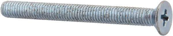 Value Collection - M5x0.80 Metric Coarse, 50mm OAL Phillips Drive Machine Screw - Flat Head, Grade 4.8 Steel, Zinc-Plated Finish, Without Washer - Apex Tool & Supply