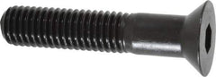 Made in USA - 1/4-20 UNC Hex Socket Drive, 82° Flat Screw - Alloy Steel, Black Oxide Finish, Partially Threaded, 1-3/4" OAL - Apex Tool & Supply