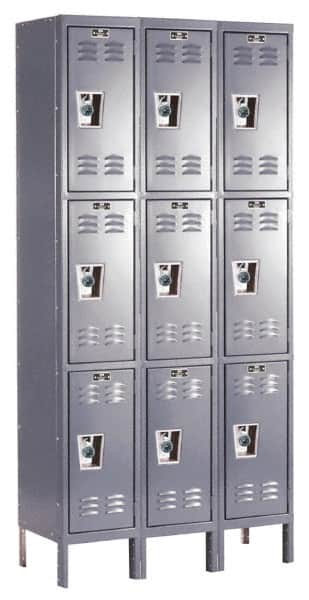 Hallowell - 9 Door, 3 Tier, Ready-Built Wardrobe & Box Lockers - Apex Tool & Supply