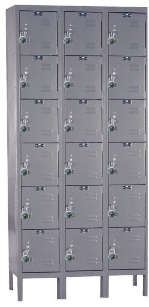 Hallowell - 18 Door, 6 Tier, Ready-Built Wardrobe & Box Lockers - Apex Tool & Supply