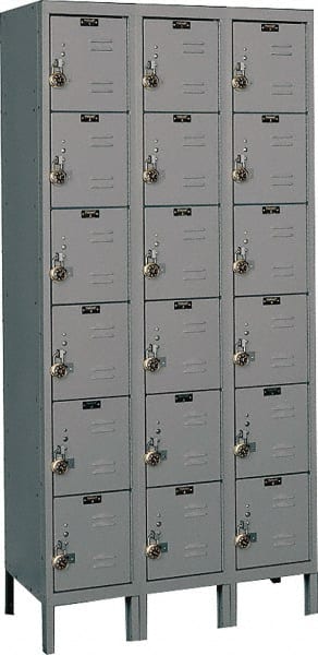 Hallowell - 18 Door, 6 Tier, Ready-Built Wardrobe & Box Lockers - Apex Tool & Supply
