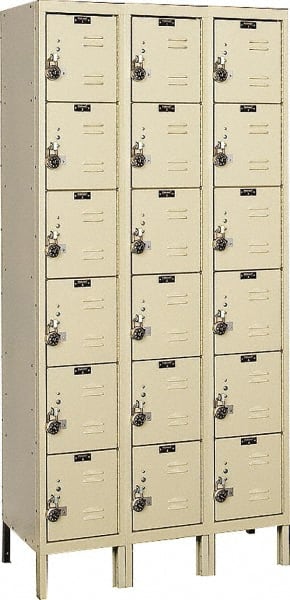 Hallowell - 18 Door, 6 Tier, Ready-Built Wardrobe & Box Lockers - Apex Tool & Supply