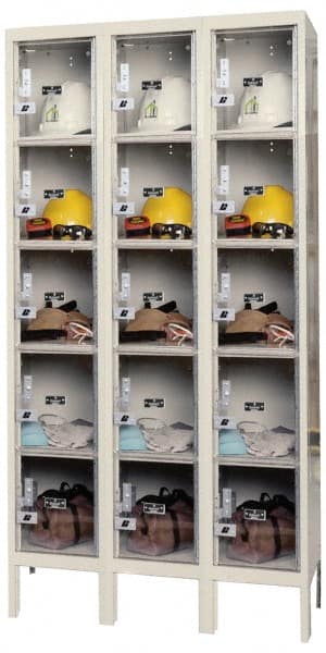 Hallowell - 15 Door, 5 Tier, Safety-View Plus Box Lockers - Apex Tool & Supply