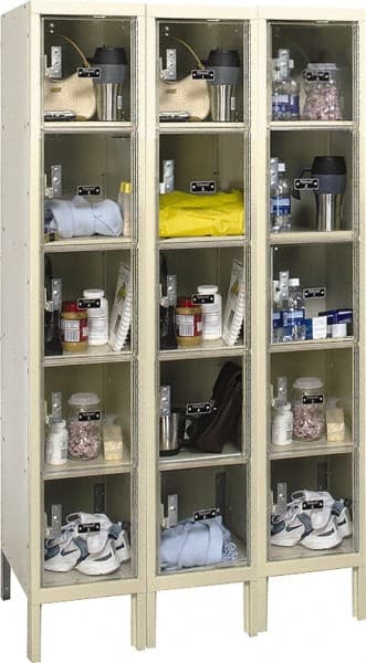 Hallowell - 15 Door, 5 Tier, Safety-View Plus Box Lockers - Apex Tool & Supply