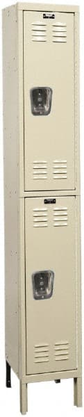 Hallowell - 2 Door, 2 Tier, Galvanite Corrosion Resistant Wardrobe & Box Lockers - Apex Tool & Supply
