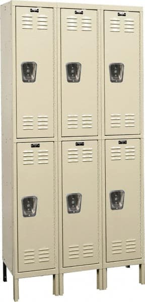 Hallowell - 6 Door, 2 Tier, Galvanite Corrosion Resistant Wardrobe & Box Lockers - Apex Tool & Supply