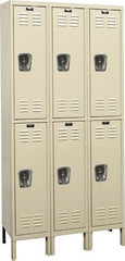 Hallowell - 6 Door, 2 Tier, Galvanite Corrosion Resistant Wardrobe & Box Lockers - Apex Tool & Supply