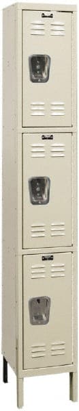 Hallowell - 3 Door, 3 Tier, Galvanite Corrosion Resistant Wardrobe & Box Lockers - Apex Tool & Supply