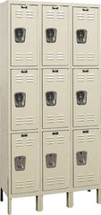 Hallowell - 9 Door, 3 Tier, Galvanite Corrosion Resistant Wardrobe & Box Lockers - Apex Tool & Supply
