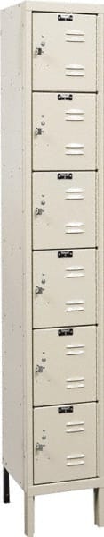 Hallowell - 6 Door, 6 Tier, Galvanite Corrosion Resistant Wardrobe & Box Lockers - Apex Tool & Supply