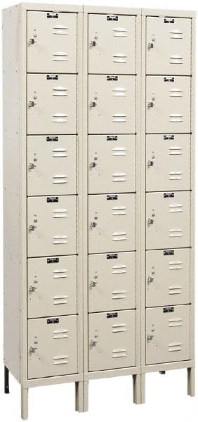 Hallowell - 18 Door, 6 Tier, Galvanite Corrosion Resistant Wardrobe & Box Lockers - Apex Tool & Supply
