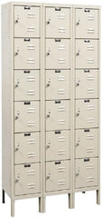 Hallowell - 18 Door, 6 Tier, Galvanite Corrosion Resistant Wardrobe & Box Lockers - Apex Tool & Supply