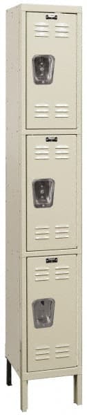 Hallowell - 3 Door, 3 Tier, Galvanite Corrosion Resistant Wardrobe & Box Lockers - Apex Tool & Supply