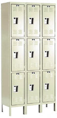 Hallowell - 9 Door, 3 Tier, Galvanite Corrosion Resistant Wardrobe & Box Lockers - Apex Tool & Supply