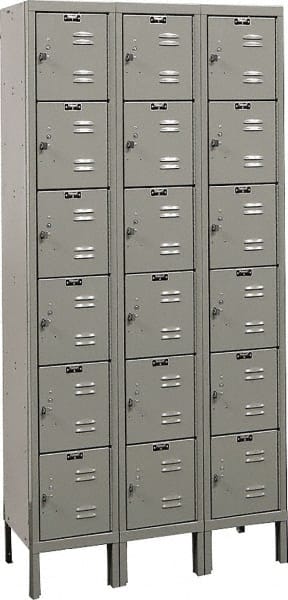 Hallowell - 18 Door, 6 Tier, Premium Box Lockers - Apex Tool & Supply