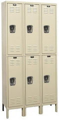 Hallowell - 6 Door, 2 Tier, Galvanite Corrosion Resistant Wardrobe & Box Lockers - Apex Tool & Supply