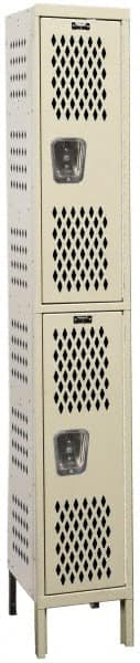 Hallowell - 2 Door, 2 Tier, Heavy-Duty Ventilated Wardrobe & Box Lockers - Apex Tool & Supply