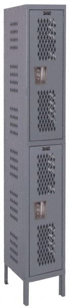 Hallowell - 2 Door, 2 Tier, Heavy-Duty Ventilated Wardrobe & Box Lockers - Apex Tool & Supply