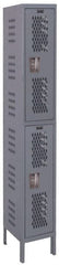 Hallowell - 2 Door, 2 Tier, Heavy-Duty Ventilated Wardrobe & Box Lockers - Apex Tool & Supply