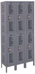 Hallowell - 6 Door, 2 Tier, Heavy-Duty Ventilated Wardrobe & Box Lockers - Apex Tool & Supply