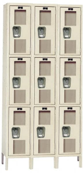 Hallowell - 9 Door, 3 Tier, Safety-View Wardrobe Lockers - Apex Tool & Supply