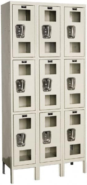 Hallowell - 9 Door, 3 Tier, Safety-View Wardrobe Lockers - Apex Tool & Supply