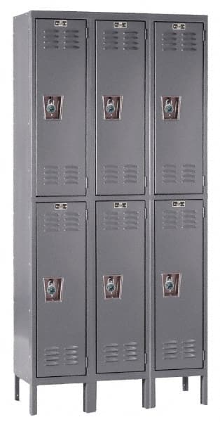 Hallowell - 6 Door, 2 Tier, Ready-Built Wardrobe & Box Lockers - Apex Tool & Supply