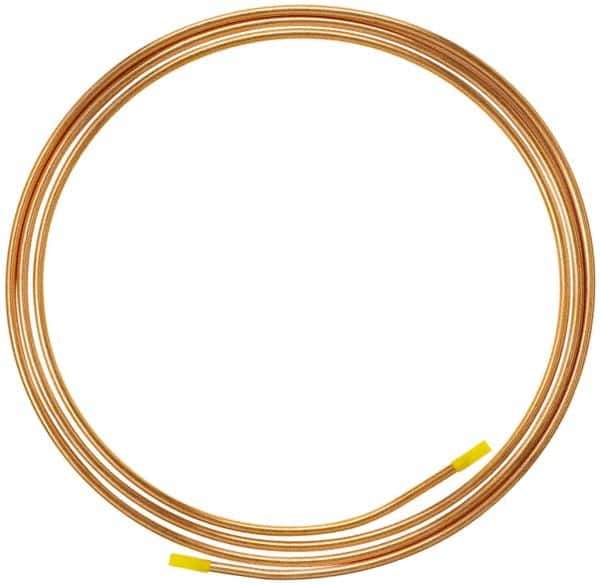 Mueller Industries - 10' Long, 3/8" OD, Grade Alloy 122 Copper Seamless Tube - 0.032" Wall Thickness, 6.7 Lb per Coil - Apex Tool & Supply