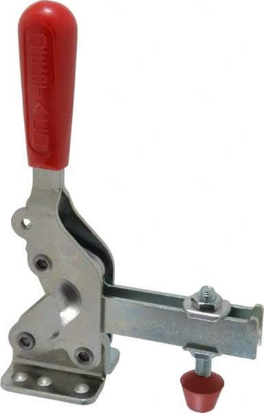 De-Sta-Co - 1,000 Lb Holding Capacity, Vertical Handle, Manual Hold Down Toggle Clamp - 64° Handle Movement, 76° Bar Opening, U-Bar, Flanged Base, Electro-Plated Zinc, Carbon Steel - Apex Tool & Supply