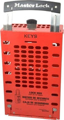 Master Lock - 3-1/2" Deep x 6-3/8" Wide x 12-3/4" High, Portable & Wall Mount Group Lockout Box - Red, 14 Padlocks - Apex Tool & Supply