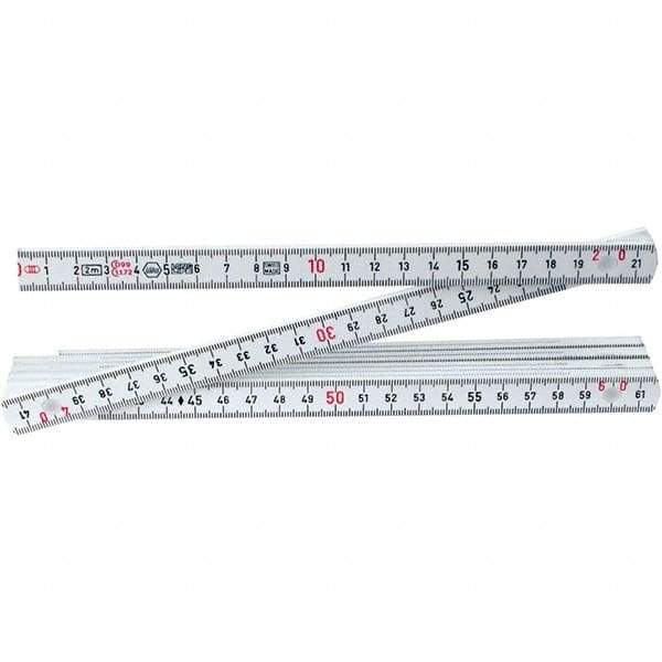 Wiha - Folding Rules Overall Length (Feet): 6.56 Graduation (Inch): 3/32 - Apex Tool & Supply