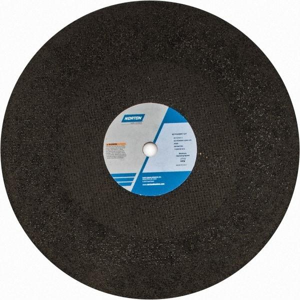 Norton - 20" Zirconia Alumina Cutoff Wheel - 3/16" Thick, 1" Arbor, 2,710 Max RPM, Use with Stationary Grinders - Apex Tool & Supply
