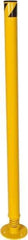 Vestil - 2-1/2" Diam x 42" High, Yellow Steel Spring Bollard - 6" Wide x 6" Long Mounting Plate, 19 Lb - Apex Tool & Supply