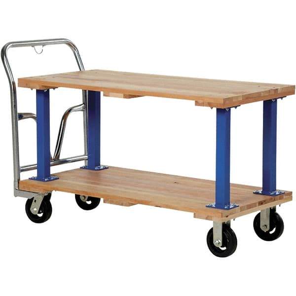 Vestil - 1,600 Lb Capacity Hardwood Platform Truck - Hardwood Deck, 24" OAW - Apex Tool & Supply