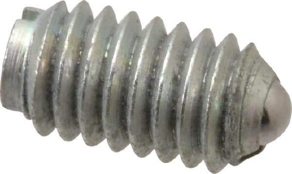 Gibraltar - 5/16-18, 0.156" Ball Diam, 37/64" Body Length, 0.04" Max Ball Reach, Threaded Ball Plunger - Steel Body, Steel Ball, 2 Lb Initial End Force, 4.5 Lb Final End Force - Apex Tool & Supply