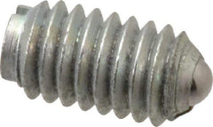 Gibraltar - 5/16-18, 0.156" Ball Diam, 37/64" Body Length, 0.04" Max Ball Reach, Threaded Ball Plunger - Steel Body, Steel Ball, 2 Lb Initial End Force, 4.5 Lb Final End Force - Apex Tool & Supply
