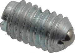 Gibraltar - 3/8-16, 0.187" Ball Diam, 5/8" Body Length, 0.048" Max Ball Reach, Threaded Ball Plunger - Steel Body, Steel Ball, 2.5 Lb Initial End Force, 5 Lb Final End Force, Locking Element - Apex Tool & Supply