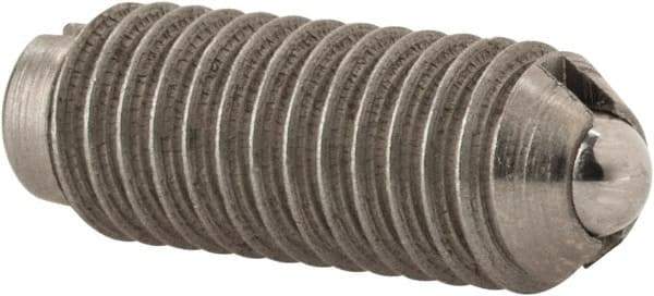 Gibraltar - 10-32, 0.093" Ball Diam, 33/64" Body Length, 0.025" Max Ball Reach, Threaded Ball Plunger - Stainless Steel Body, Stainless Steel Ball, 2 Lb Initial End Force, 5 Lb Final End Force - Apex Tool & Supply