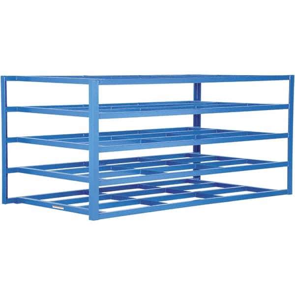 Vestil - 4 Bay, 5 Shelf, 2,000 Lb per Shelf Capacity, Blue Horizontal Sheet Storage Rack - 55" Wide x 48" High x 103" Deep - Apex Tool & Supply